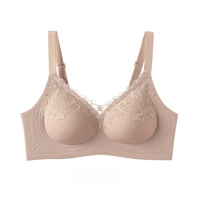 Women Fashion Ribbed Lace Bral - Wirefree Bra Comfort review and price
